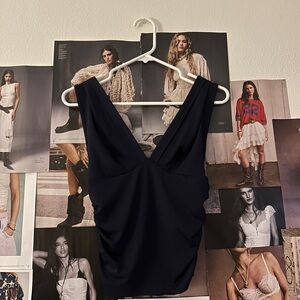 Chic Dark Navy Sleeveless Top